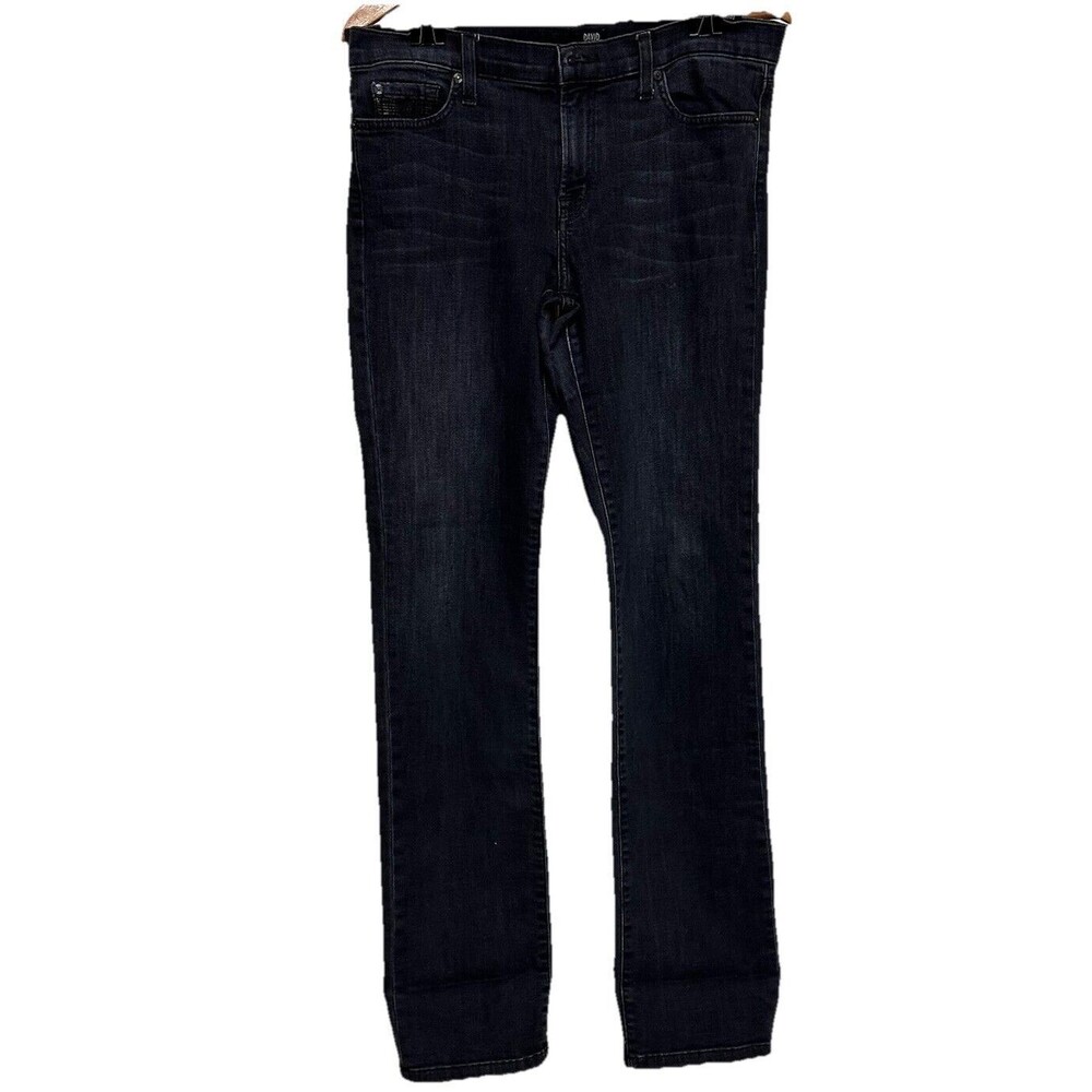 David Kahn Women's Straight Jeans Size W31 Dark Wash Blue Denim 31X33 Stretchy
